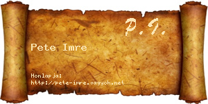 Pete Imre névjegykártya